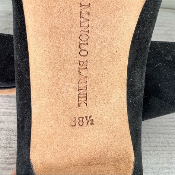 Manolo Blahnik BB Black Suede Pointed Toe Pumps size 8.5 - Picture 5 of 13